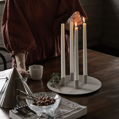 Ljushållare hög 4-pack med magnet sandgrå stål