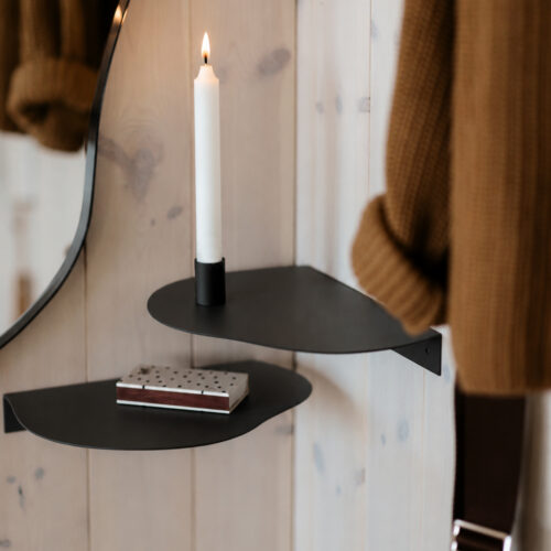 Alternative view of Vägghylla Svävande Leah och Ljushållare låg Noel svart