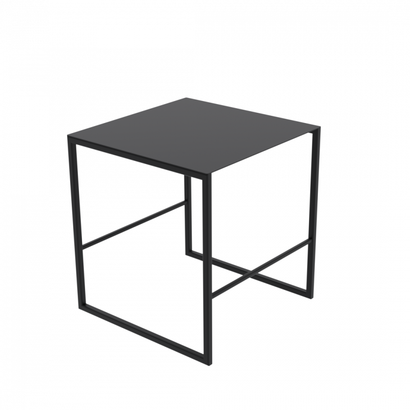 Pall/bord svart stål