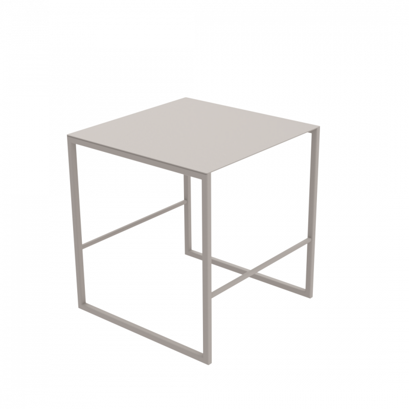 Pall/bord sandgrå stål