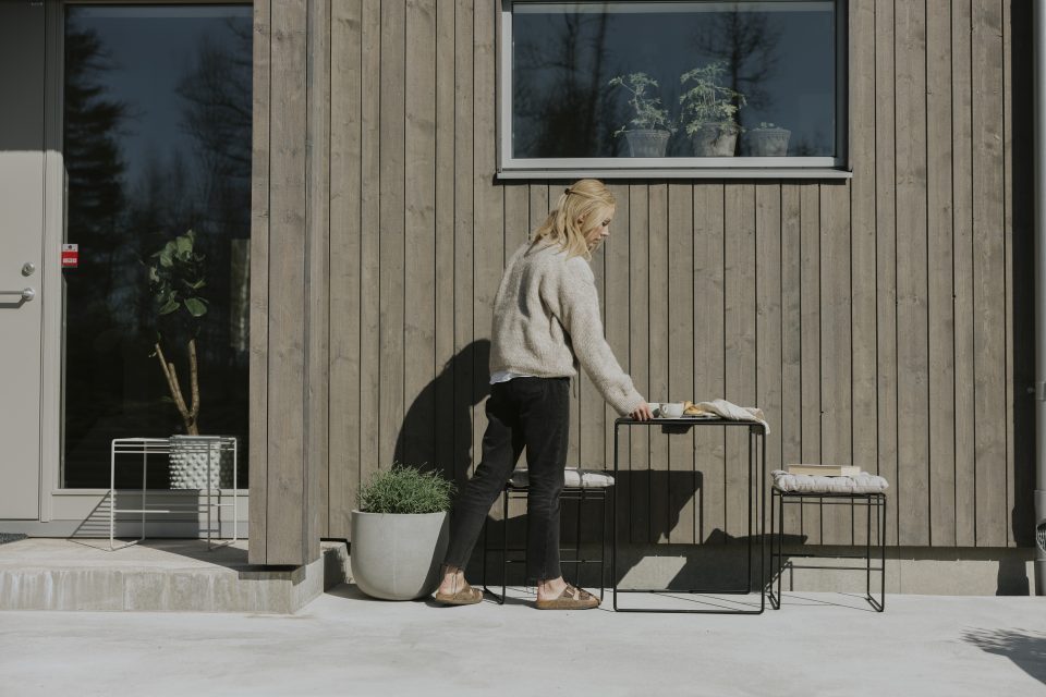 Caféset i svart stål